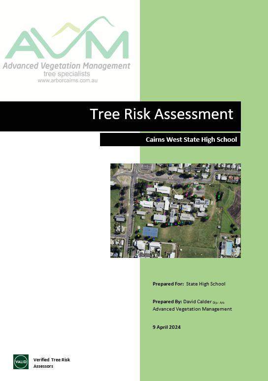 Cover page of an AVM arborist report